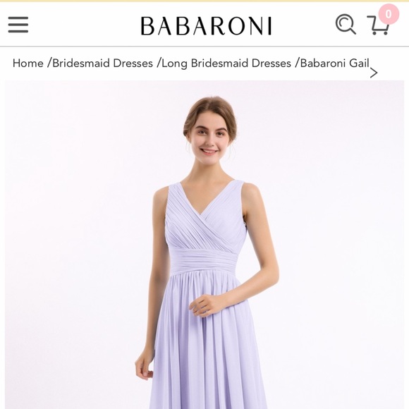 Lilac long bridesmaid dress - Picture 5 of 7